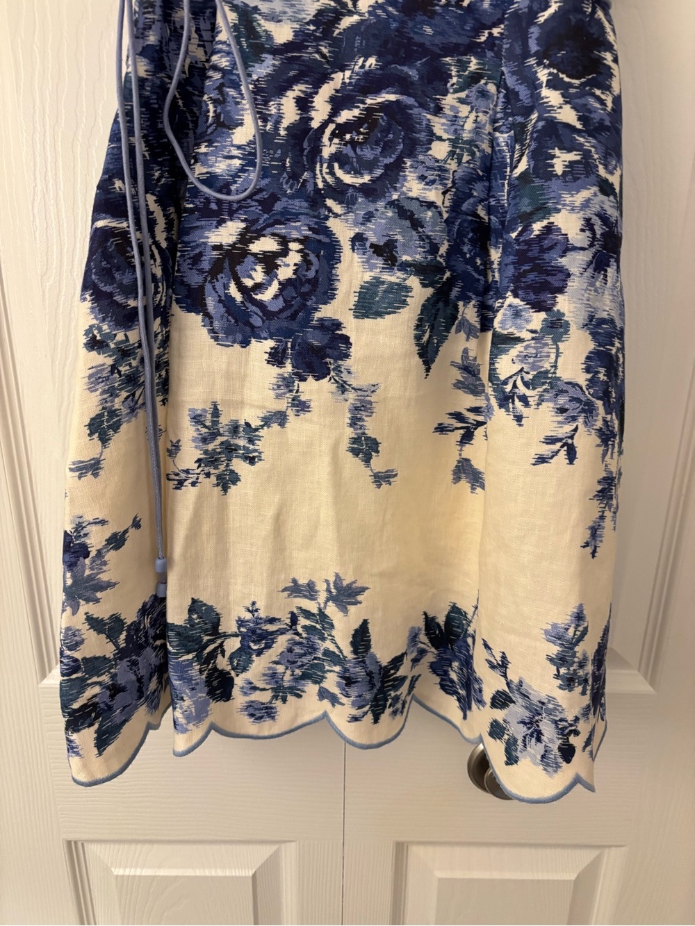 πΈ NWT ZIMMERMANN Aliane Scallop Mini Dress β Blue Floral πΈ - Picture 8 of 11